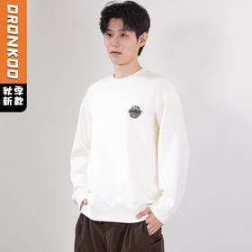 DRONKOO 2025 圆领左胸后幅刺绣字母彩色晕染中厚卫衣