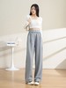 【秋上新】专卖店品质～813灰色毛圈腰带直筒卫裤-喜出 商品缩略图3