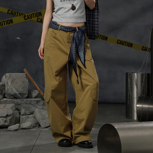 休闲美式拼接口袋布制长裤纪念日百货门店同款164547643 商品图0