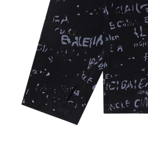 T4775SDSA男士秋冬新款痞帅男装复古港风半高领T恤满印字母情侣上衣 商品图4