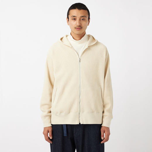 nanamica Zip-Up Thermal Hoodie 男女款华夫格拉链连帽卫衣 商品图0