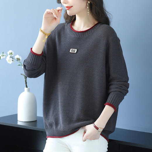 CC 10-6622大码毛衣时髦针织打底衫宽松休闲遮肚上衣 商品图1