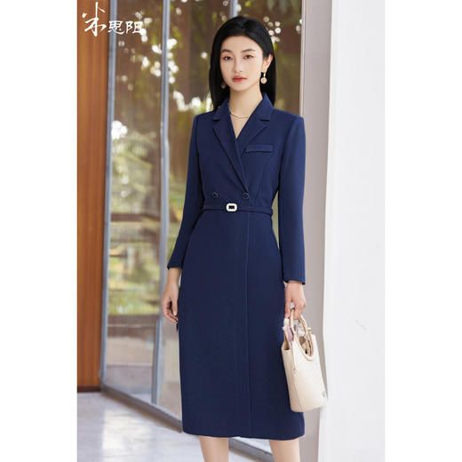 剩S 米思阳2026春季知性通勤风修身连衣裙商务OL修身显瘦中长款西装裙女4311 商品图0