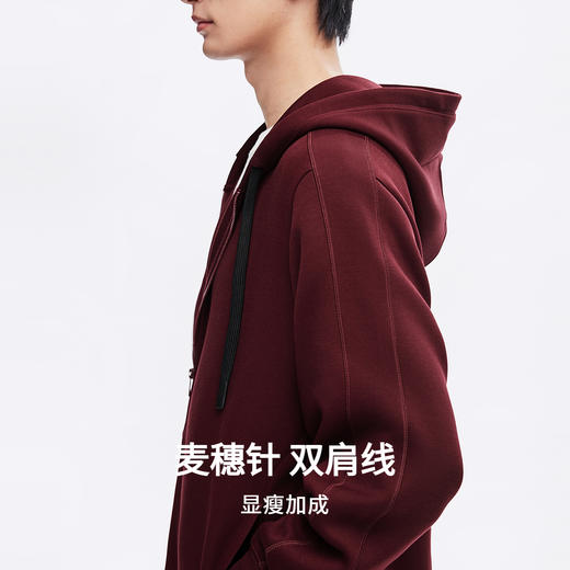 棉仓366808005-五明治空气层连帽拉链开衫卫衣男 秋季微宽松帽衫夹克外套 商品图1