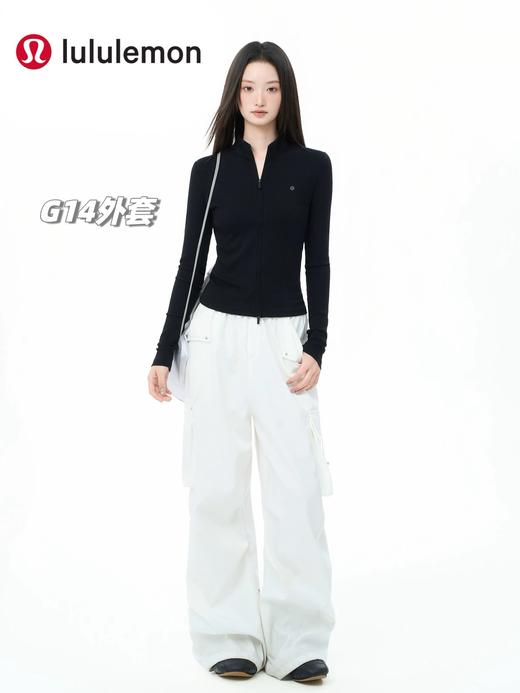 一包2件装，为你而生！一眼出圈，入秋必备小外套！lulu2025秋季新款女士小螺纹立领+双拉链外套， 商品图0