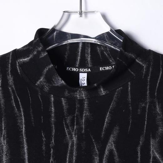 T4844SDSA男士秋冬新款痞帅肌理纹晕染半高领长袖T恤休闲百搭潮流上衣 商品图2