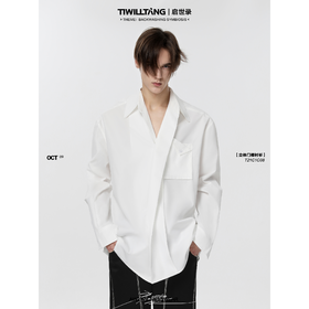 TIWILLTANG启世录 高智感立体门襟双袋衬衫