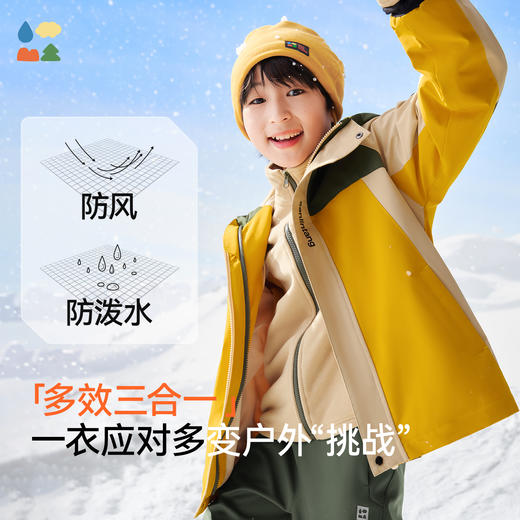 【撞色三合一外套】森林棠25秋冬新款防风儿童三合一风衣中大童外套61653014 商品图2
