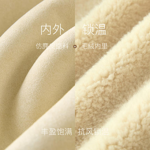 三彩2025冬季新款仿麂皮环保皮草毛毛外套立领宽松休闲保暖M 商品图3