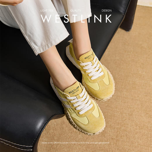 西遇芭蕾德训鞋女新款秋季百搭配裙子厚底小白鞋休闲运动鞋子V1857138 商品图1