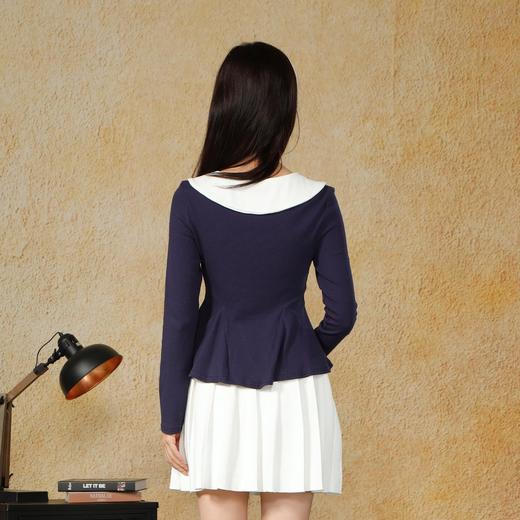 学院风海军领收腰长袖T纪念日百货门店同款164543087 商品图2