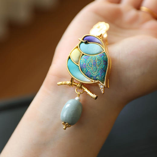 非遗盘扣 汝瓷小胖鸟胸针 女小众设计感配饰中国风 商品图4