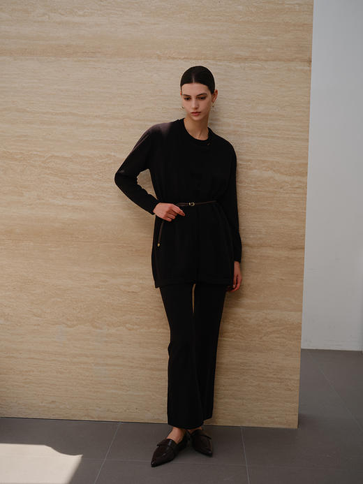 【针织系列套装】羊绒世家秋冬新品女士100%山羊绒针织开衫内搭短袖套衫 裤子 商品图2