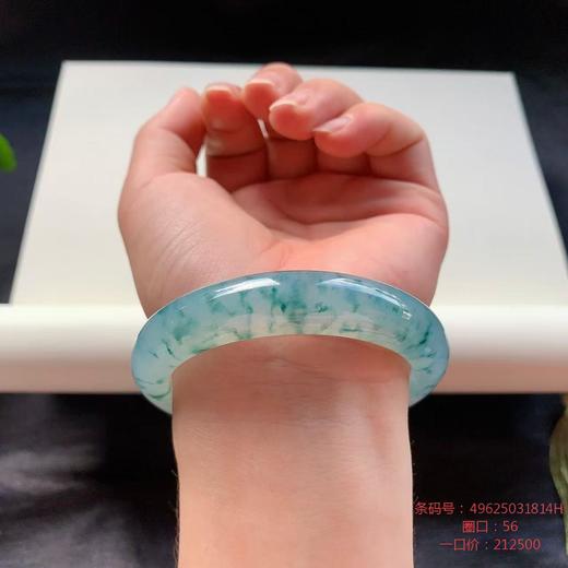 高货飘花翡翠手镯 传家宝温润圆满中式翡翠手镯49625031814H（一口价） 商品图3