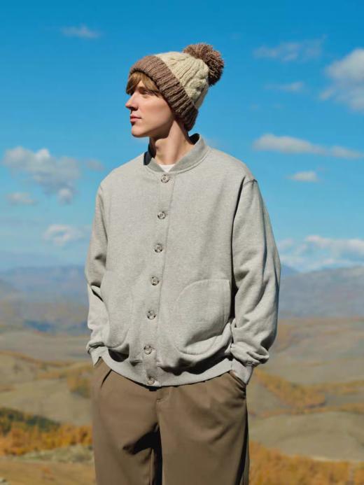 Evistub/E-4DWY936/抓绒自发热保暖纽扣开衫 商品图1