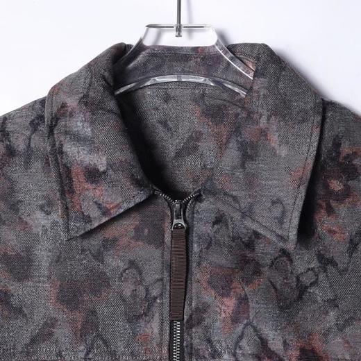 SDSA男士秋冬新款痞帅男装美式豹纹夹克翻领撞色百搭拉链外套时尚 商品图1