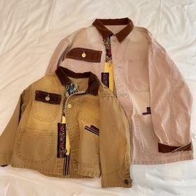 2025秋冬GOTO外套！小众重工儿童碎花补丁炒色砂洗做旧风翻领夹克外套！