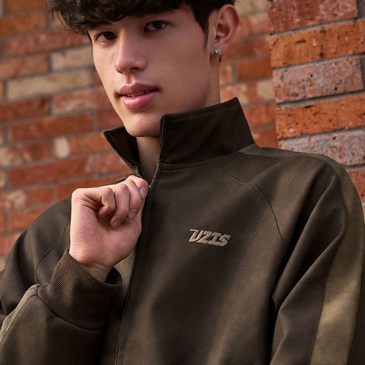 有志者UZIS美式潮流运动外套男秋季复古宽松户外防水皮衣夹克掣动 商品图7