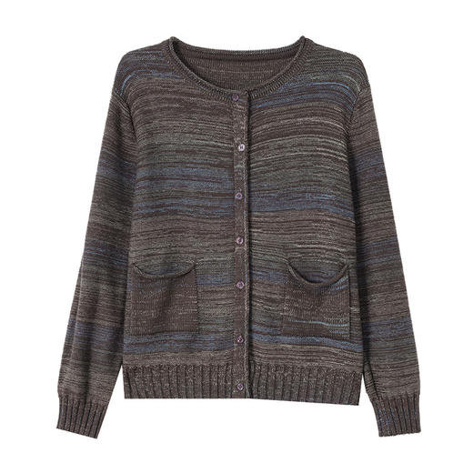 CC 10-6618复古毛衣外套宽松洋气条纹针织开衫 商品图4