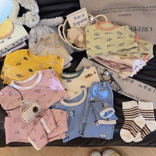 【柔软舒适！卡通图案】新款男女童宝宝秋衣秋裤儿童韩版休闲卡通德绒家居服睡衣套装。rb 商品图0