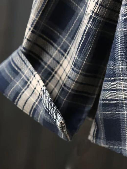 【秋上新】吉妮品牌 001A藏青色格子衬衫-喜出 商品图8