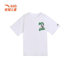 安踏儿童夏季新款男女同款大童熊猫快反T恤潮流百搭时尚舒适透气 372538101R