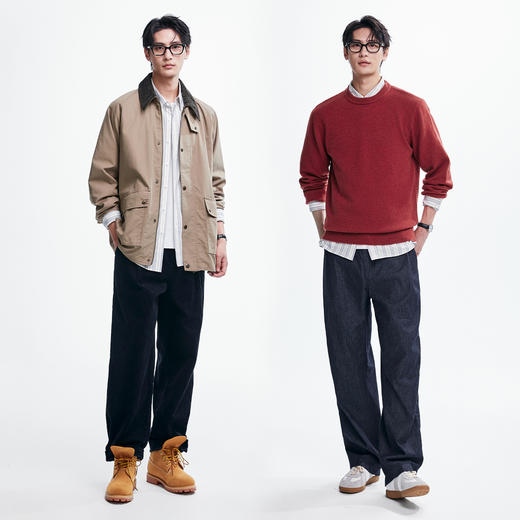 棉仓366804015-微宽松全棉色织长袖条纹衬衫  秋季日系复古仿牛仔条纹外套 商品图3