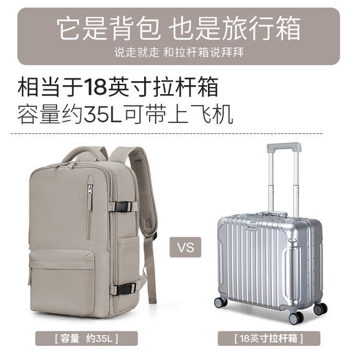旅行背包 男士双肩包 轻便短途出差便携包 旅游行李包 大容量电脑书包 商品图2