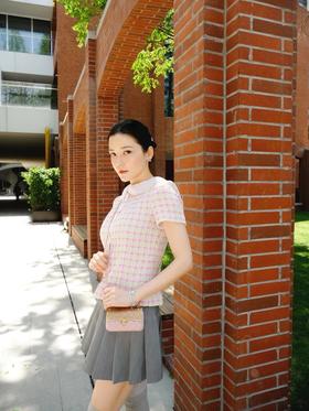 TY319-CHANEL香奈儿 25S 春夏系列 棉质粗花呢半袖针织衫 女款 粉色 (PG*MM)