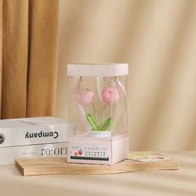 【郁见美好】教师节粉色2头郁金香桌面摆件 1份（3份十堰主城区包邮）