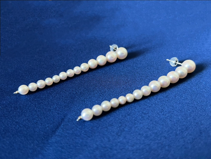 「爱的轨迹」全圆强光海水Akoya珍珠耳链