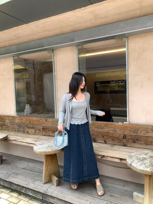 半松紧开叉牛仔半裙，推荐人手一条，不退换～ 商品图2