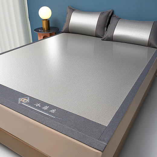 雅鹿-刺绣冰藤席三件套ZZLY-YLX2521（花色：灰）180*200cm—rxs 商品图2