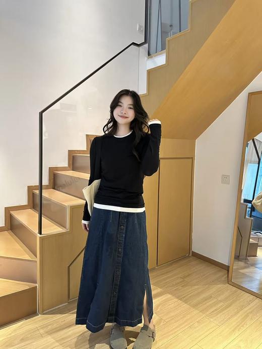 半松紧开叉牛仔半裙，推荐人手一条，不退换～ 商品图6