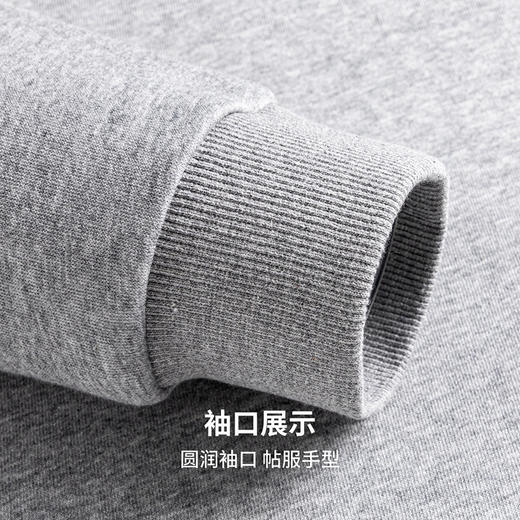 圣得西男士云绒棉感舒适百搭卫衣2025秋季款简约时尚廓形圆领卫衣 商品图8