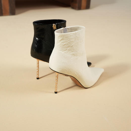 Westory2025年冬季极简尖头高跟靴通勤宴会百搭短靴W25DS85291 商品图7