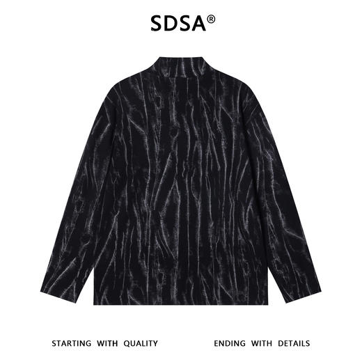 T4844SDSA男士秋冬新款痞帅肌理纹晕染半高领长袖T恤休闲百搭潮流上衣 商品图5