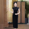 2025春夏新款长款丝绒暗花纹复古改良修身显瘦气质名媛日常旗袍裙 商品缩略图2