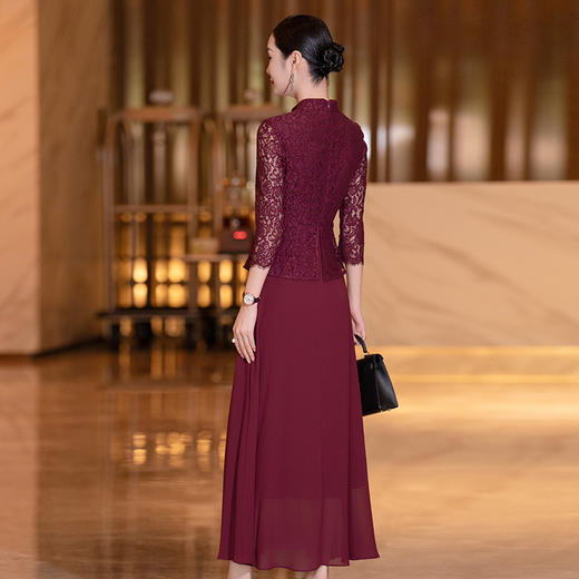 YBY Y492连衣裙时尚气质假两件蕾丝裙 商品图3