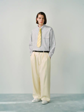 Evistub/E-5CCS008/日本高支全棉双条纹衬衫