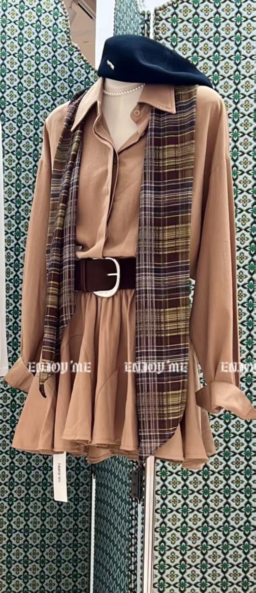 【门店同款】ENJOY秋季“光阴序语”配腰带衬衫裙 165443934 商品图0