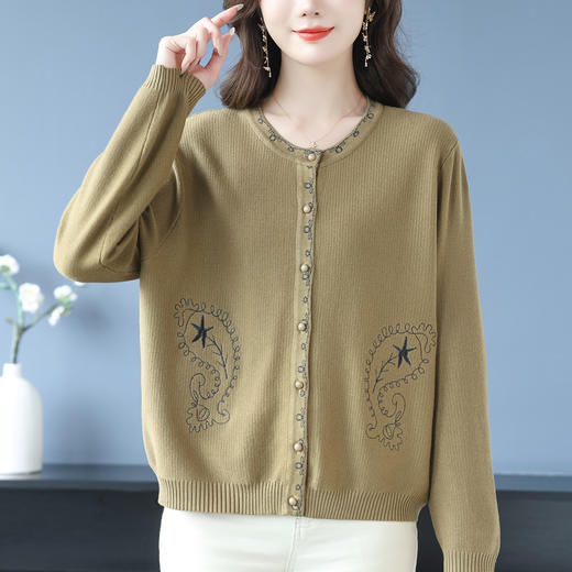 CC 10-6616宽松休闲针织开衫显瘦毛衣外套 商品图0