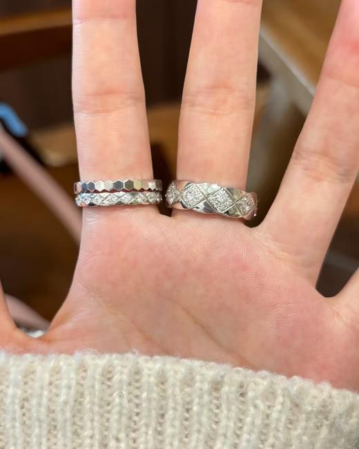 TB36-香奈儿菱格纹宽版镶钻戒指（XK） 商品图2