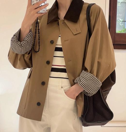 重磅渠道   IC高密斜纹棉夹克   巴恩风短外套  小个子风衣外套 商品图1