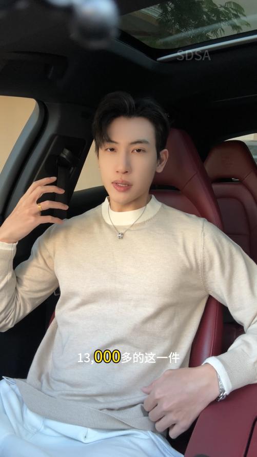 25FK071SDSA男士秋冬新款轻奢痞帅男装简约撞色圆领针织衫宽松百搭毛衣潮 商品图0