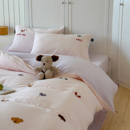 【大人小孩都抢着睡的套件】全棉双层纱软萌糯叽叽四件套 超柔贴身亲肤套件 商品图5