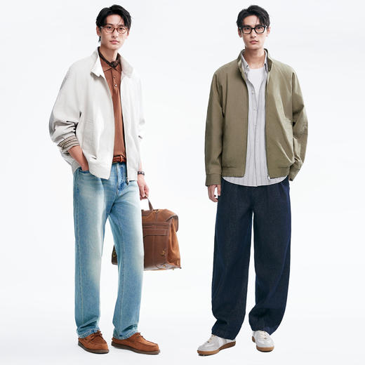 棉仓366811008-高密棉锦盐缩帆布G9哈灵顿夹克男 秋季休闲立领茄克外套 商品图3