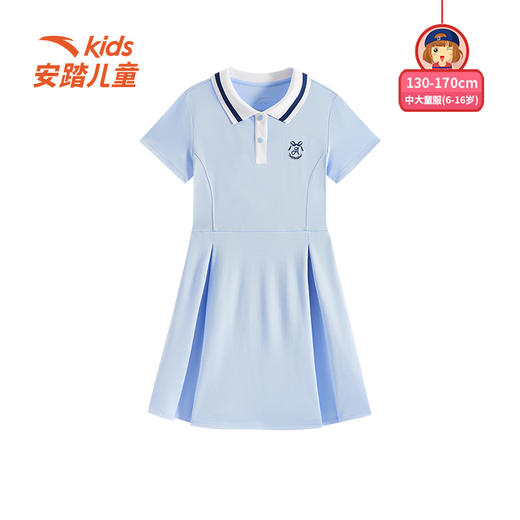 安踏儿童夏季新款女大童长板女生连衣裙舒适透气亲肤百搭时尚362538303 商品图0