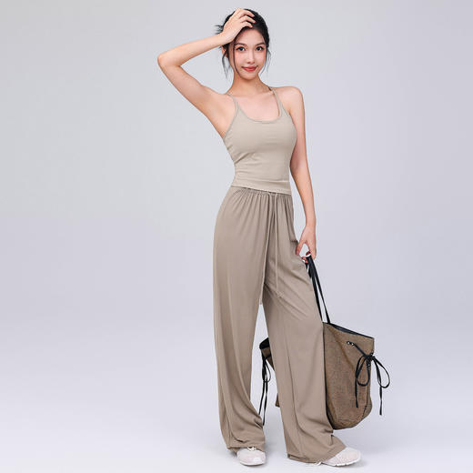 【限时秒】YOGACODE【火树银花系列】运动背心女带胸垫免穿内衣吊带上衣细肩带工字美背一体式瑜伽背心 商品图4