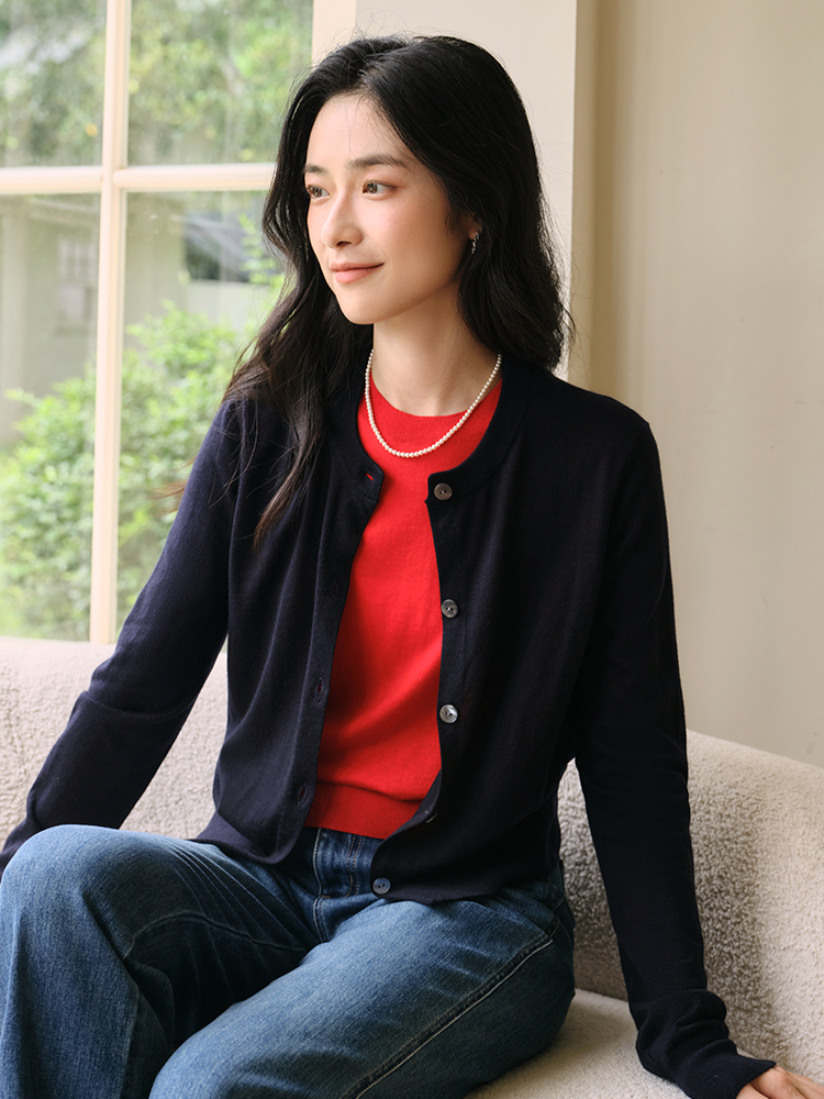 知识分子撞色假两件毛衫 FCF3WST100